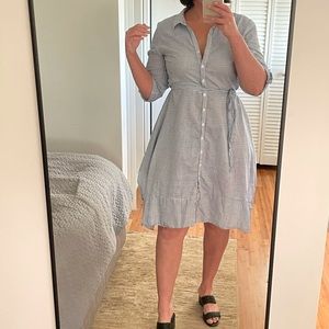 Blue/White  “T-shirt” Midi Dress